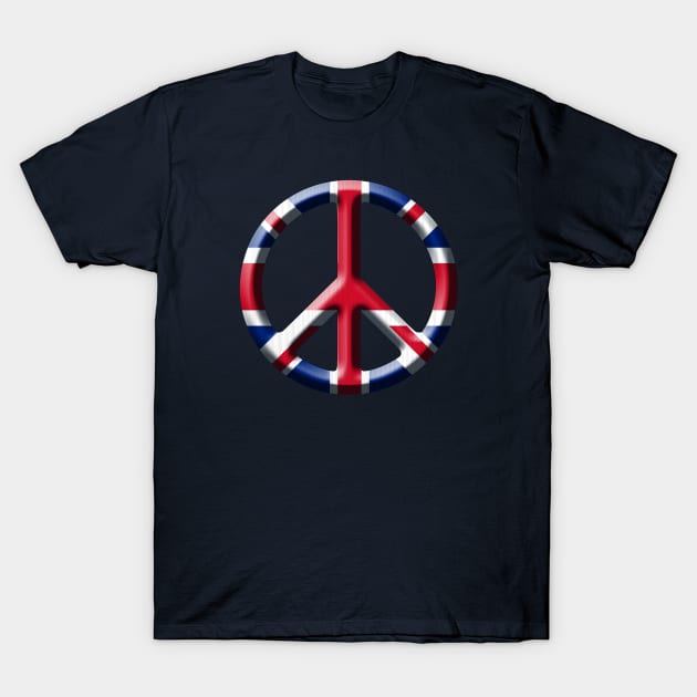 Union Jack Peace Symbol T-Shirt by asaiphoto